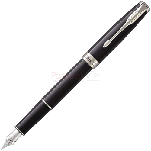 Набор Parker 2020: перьевая Parker Sonnet Core F530, Lacquer Deep Black CT (Перо M) + чехол для ручки