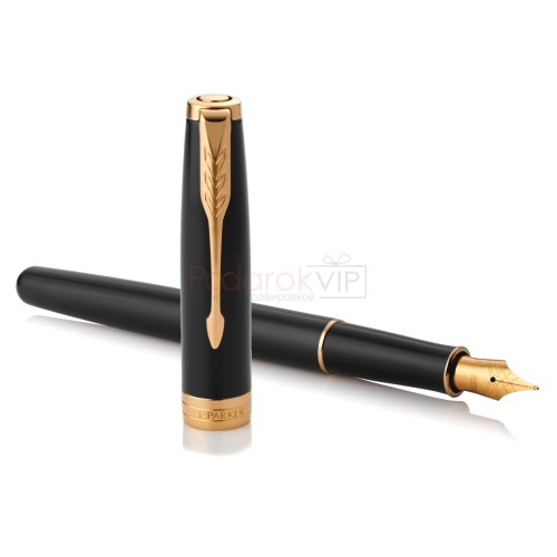 Набор Parker 2020: перьевая Parker Sonnet Core F530, Lacquer Deep Black GT (Перо M) + чехол для ручки