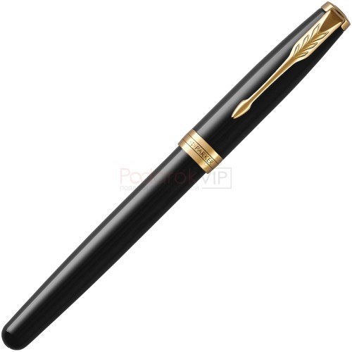 Набор Parker 2020: перьевая Parker Sonnet Core F530, Lacquer Deep Black GT (Перо M) + чехол для карт