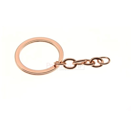 Цепочка для ключей золотистая кольцо Ø30мм общая длина 65мм (rose gold)