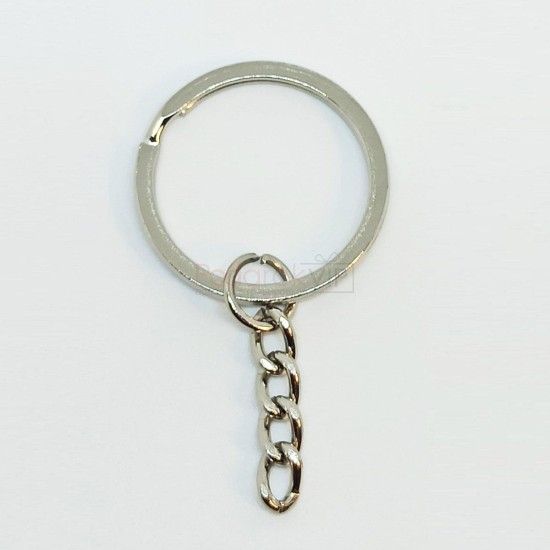 Цепочка для ключей сербристая кольцо Ø27мм общая длина 50 мм
