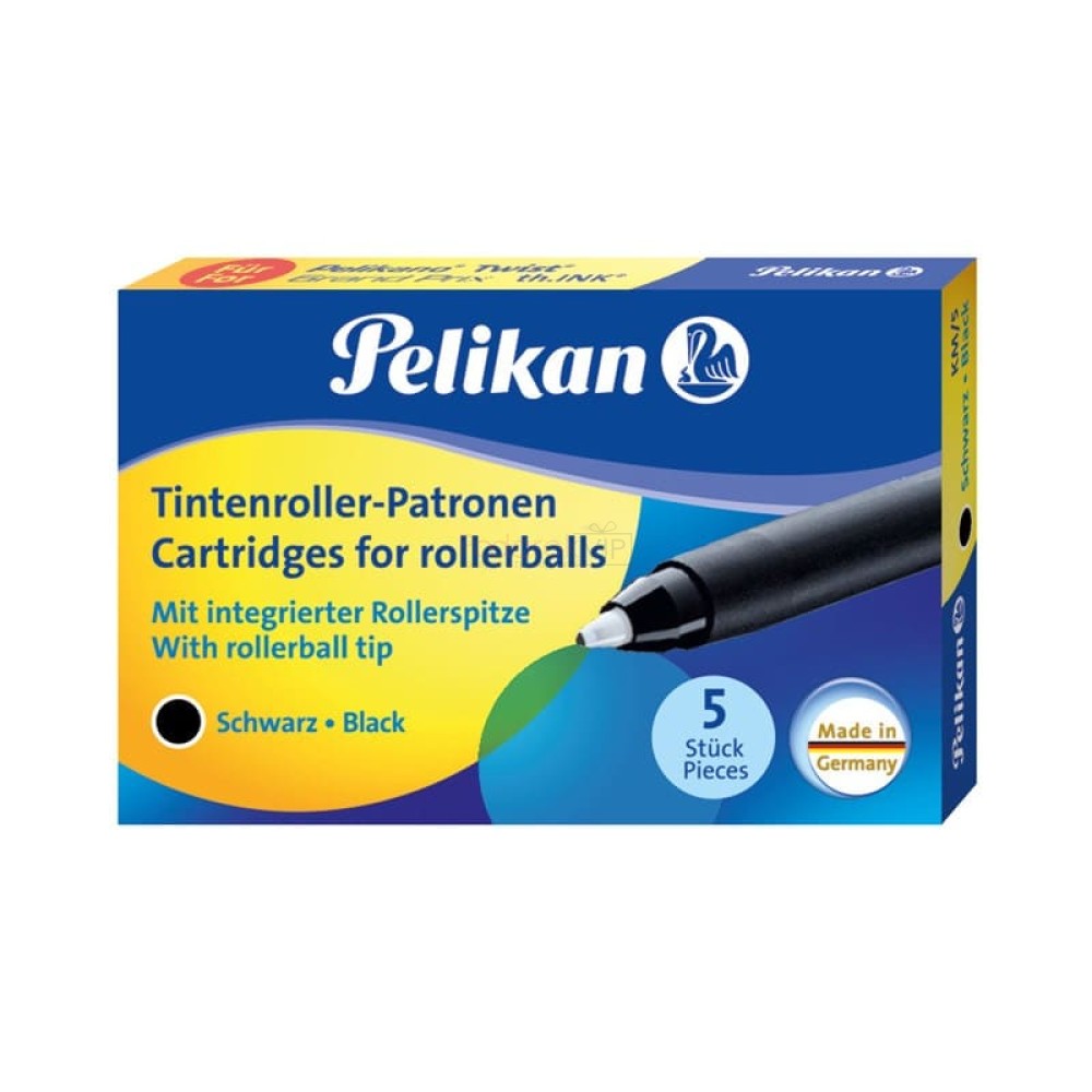 Купить Картридж роллер Pelikan KM/5 (PL946483) черный чернила для ручек  роллеров Twist (5шт)PL946483 по цене 500руб. в Москве